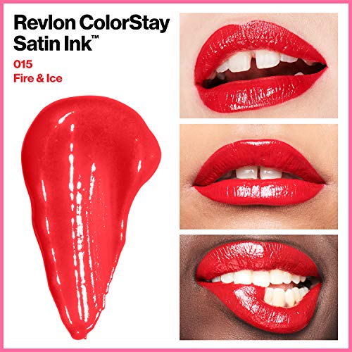 Lipstick líquido por Revlon, maquiagem de rosto, tinta de cetim em colorido, cores de lábios