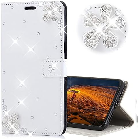Luziun Glitter Wallet Caixa de telefone compatível com Samsung Galaxy A23 - 3D Luxury Girls Women