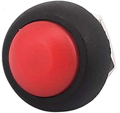 Interruptores Aexit AC250V 1A Mini botão de botão de 12 mm Tipo momentâneo de botão de botão vermelho Cabeça