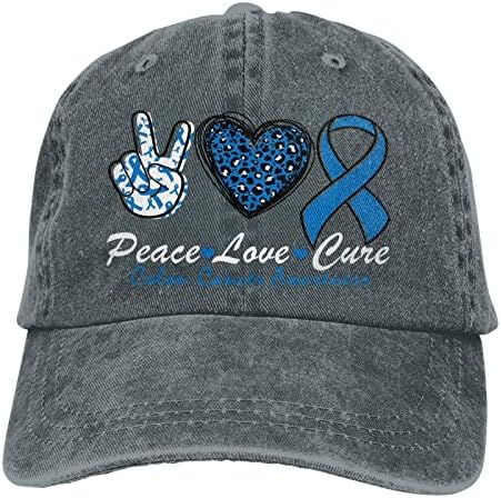 Celas de conscientização sobre câncer de cólon A paz adora cura do presente de chapéu de golfe feminino