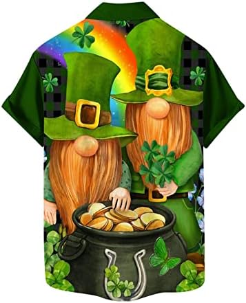 St Patricks Button Down camisa de manga curta Clover Print Beach Jackets Irlande