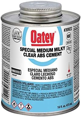 Oatey 30922 ABS Especial Clear Cement, 16 oz, brancos leitosos, 16 onças fluidas
