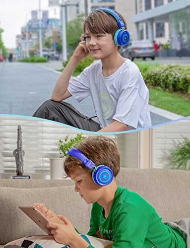 Riyo Kids Bluetooth fones de ouvido com luzes LED coloridas v5.0 fones de ouvido sem fio para crianças max volume