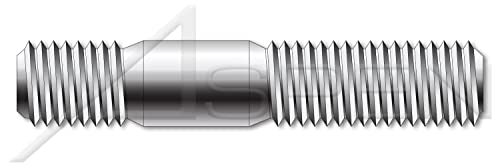 M24-3.0 x 60mm, DIN 938, métrica, pregos, extremidade dupla, extremidade de parafuso 1,0 x diâmetro, a2 aço inoxidável