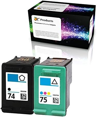 OCPRODUCTS Substituição do cartucho de tinta reabastecida para HP 74 75 para OfficeJet J6480 Photosmart
