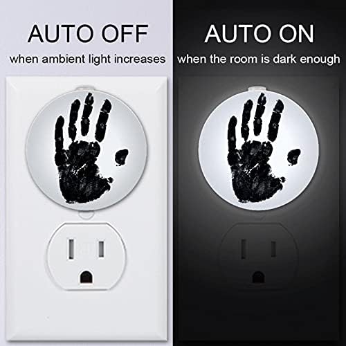 2 Pack Plug-in Nightlight LED Night Light Handprint com sensor de Dusk-to-Dawn para quarto de crianças,