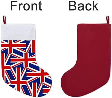 Bandeiras do Reino Unido Christmas penduradas meias de meia para a decoração da casa de férias