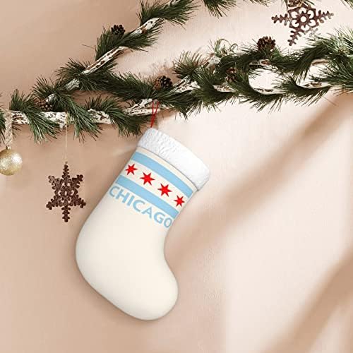 Qg zzx chicago city sinalizador de Natal meias de natal lareira meias penduradas de 18 polegadas decoração