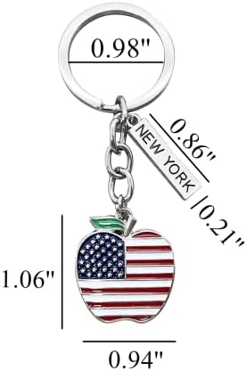 Phaeton 20pcs American Flag Keychain 4 de julho Favorias Favorias Celebration Essentials USA Flag Key Chains With New York Tag for Patritic Party Favors Independence Memorial Day Day Day Gifts
