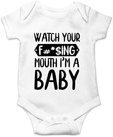 CBTWear assista sua boca, eu sou um bebê - em breve será um presente para mamãe - Bodysuit de bebê de