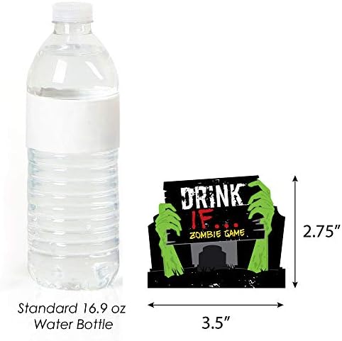 Big Dot of Happiness Drink If Game - Zombie Zone - Halloween ou Birthday Zombie Crawl Party Game