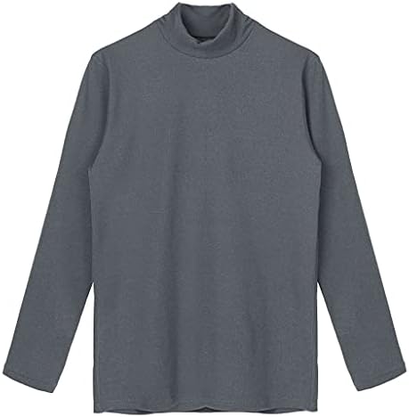 GPPZM Termal Roufera Top para homens Cor Solid Warm elástico de manga longa Camisa de gola alta