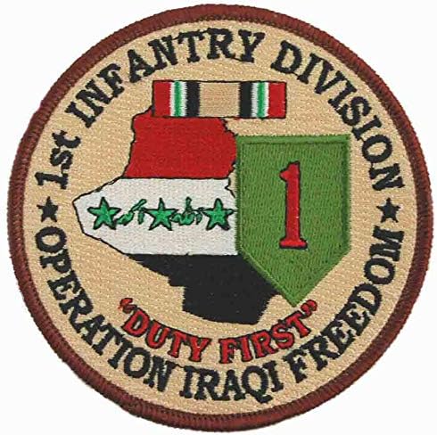 1ª Divisão de Infantaria Big Red One Operação iraquiana Freedom Round Patches. 2 Patches por pedido