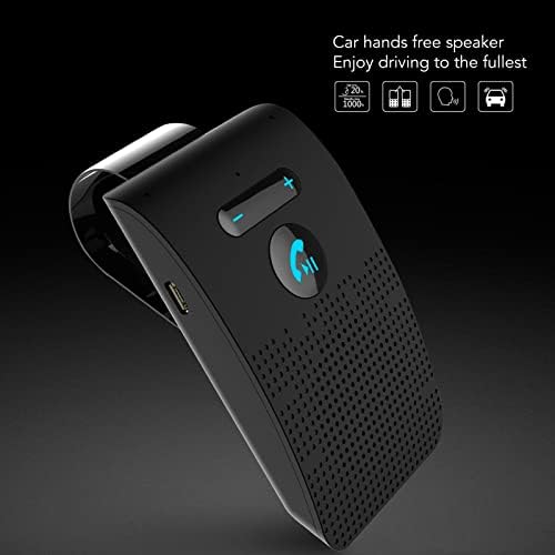 Carente Bluetooth do carro para celular, Hands Free Bluetooth Phone de alto -falante para o kit de carro de telefone celular com clipe traseiro, energia automática OFF OFF, Orientação de voz Bluetooth 5.0 Receptor Handsfree Speakerphone