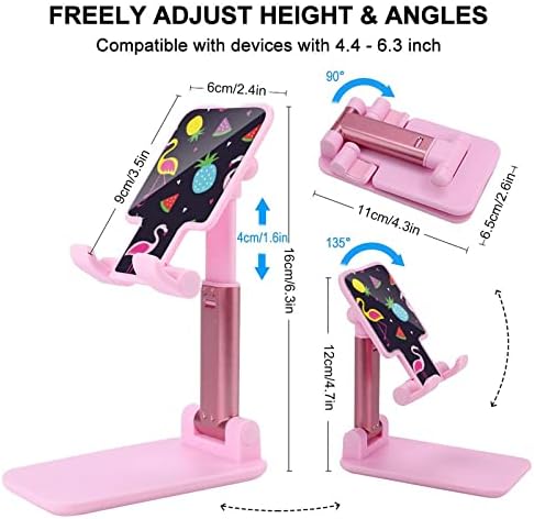 Colorido flamingo e melancia impressa telefone celular Stand compatível com o iPhone Switch Tablets dobráveis ​​Ajuste