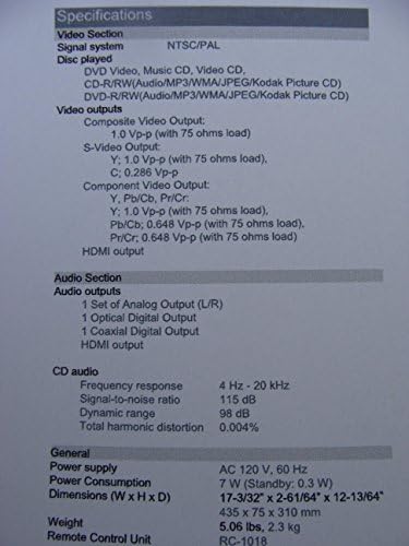Denon DVD-1740 DVD/CD Player Scan/CD Player