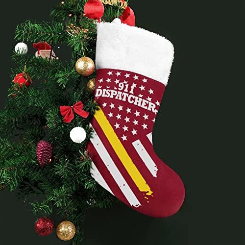 911 Dispatcher Fin Gold Line Flag Decorações de Natal Prind Decorações de Lareira da Árvore de Natal