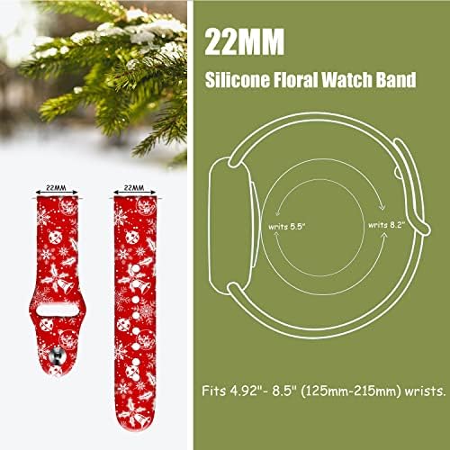 FTFCase 22mm Bandas esportivas de silicone compatíveis com Samsung Galaxy Watch 3 45mm 46mm para homens meninas, meninas de flores de flor flor de flor de flor macia com tira de silicone para terminais de largura de 22 mm.