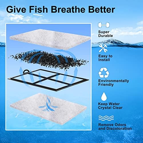 Cartuchos de filtro do tanque de peixes AMZBD para cartuchos de barbatana superior, cartuchos de filtro de aquário