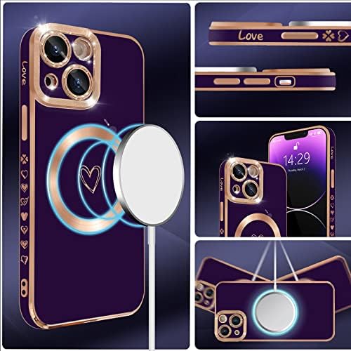 YKCZL Compatível com o iPhone 14 Case MagSafe, Luxo Chefe de Câmera Full Full Camera Protection