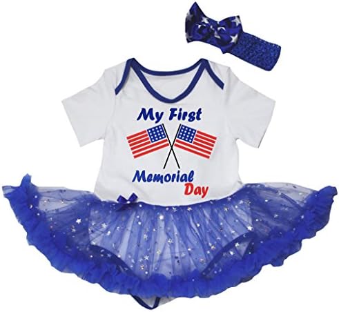 Petitebella EUA bandeiras meu primeiro vestido de bebê no Memorial Day NB-18m