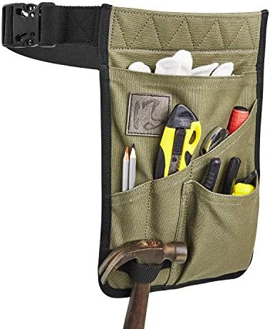 Avental da ferramenta de cintura de lona com 5 bolsos, bolsa de cinto de ferramentas únicas/avental de trabalho