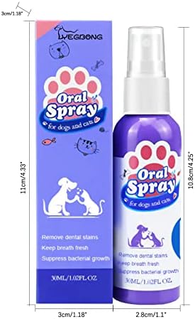 Slakkenreis 30 ml de cão de cachorro e spray de limpeza de dentes de gato, spray de dente, spray de cachorro,