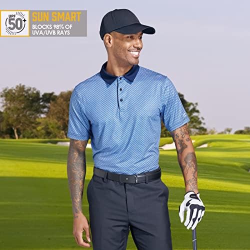Camisetas de golfe Ephemoca para homens Desempenho seco Desempenho de manga curta Imprimir a camisa de pólo de inquilino