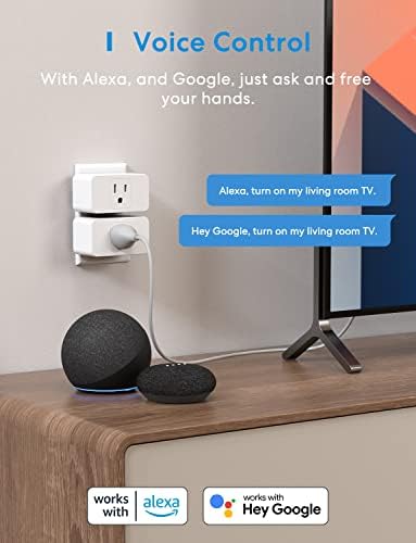 Meross Wi-Fi Smart Plug Mini, 15 amp e conexão Wi-Fi confiável, 4 pacote e lâmpada shengled Alexa, lâmpadas