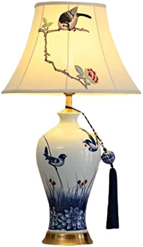 Lâmpada de mesa chinesa liuzh estudo clássico de estar de estude vaso decorativo cerâmica americana lâmpada