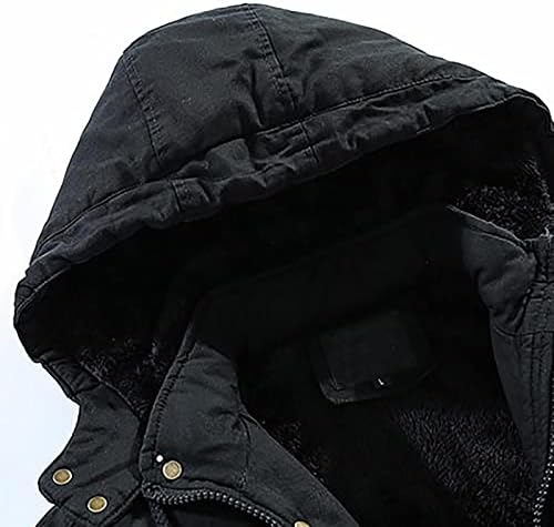 Dudubaby Men's Winter Capuz à prova de vento sólido manga comprida casaco macio casaco