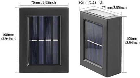 Calidaka 2 pacote Luzes de deck solar de energia solar Lâmpada de parede ao ar livre Lâmpada de parede 2 Led
