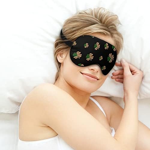 Clover vintage máscara de sono irlandesa máscara de sono máscara macia tampa de máscara de olho de olhos vendados eficazes com cinta ajustável elástica