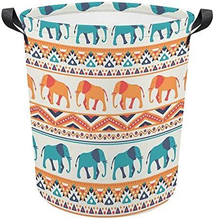 Cesta de lavanderia Foduoduo, cesto de elefante colorido de elefante, cesto de lavanderia de elefante