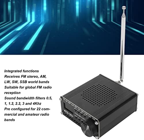 SI4732 Receptor de rádio de banda completa, Rádio portátil de ondas curtas FM AM MW SW SSB LSB RECEPTOR USB, Caso de liga de alumínio portátil de rádio portátil BNC com alto -falante