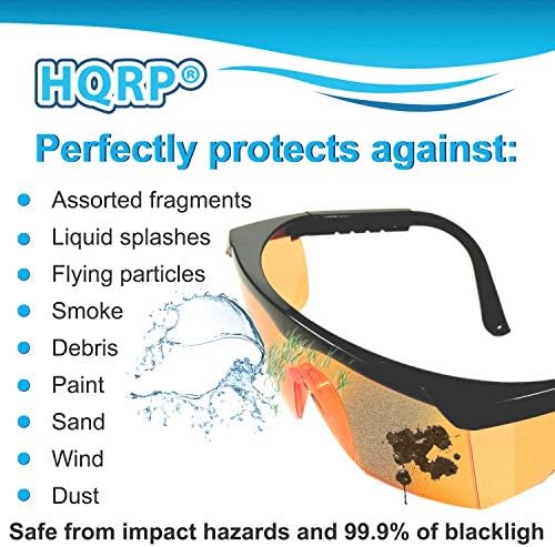 HQRP Lightweight Orange Tint UV Eyewear/segurança de óculos de segurança para trabalhadores de laboratório médico,