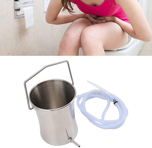 4pcs 2l Enema Bucket Kit Kit de aço inoxidável enema para constipação