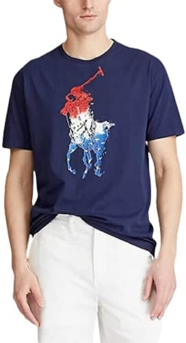 Polo ralph lauren mass big pony gráfico de pisca-camiseta