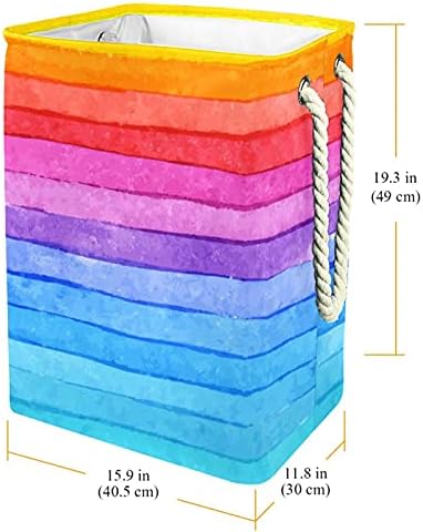 Indither Rainbow Stripes Lavanderia grande cesto de roupas prejudiciais à prova d'água para cesta de roupas
