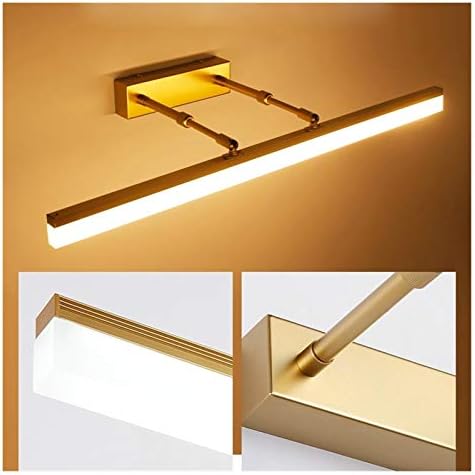 JJRY LAMP LED LUPL GOLDEN/CROMO/preto 40cm9w/50cm12w Espelho de luz de alumínio dianteiro de alumínio