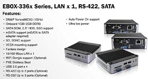 Mini Box PC EB-3360-B1C1852P PRESTEM RS-232 PORT X 1, PORT RS-485 X 2, PORTA DE CANBUS x 1 e energia