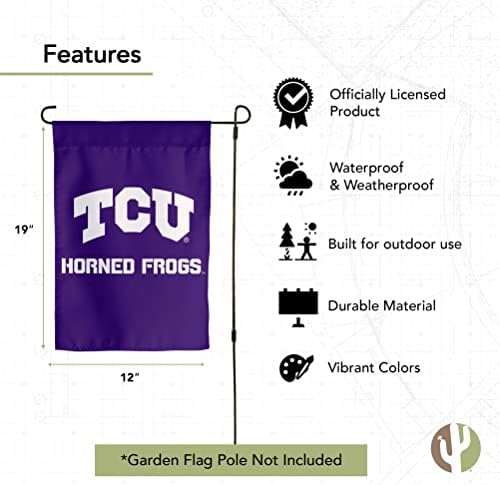 Bandeira do jardim da Universidade Christiana do Texas Rhorned Frogs TCU Banner poliéster