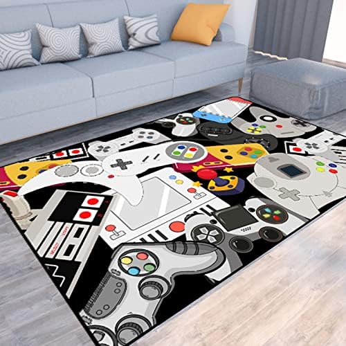 Tapete de jogo Teen Boys Carpet com decoração de controlador de jogo, tapetes de jogo em 3D