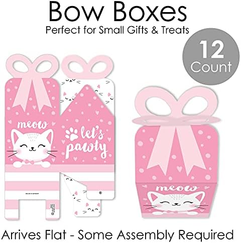 Big Dot of Happiness Purr -Fect Kitty Cat - Square Favor Gift Boxes - Kitten Meow Baby Churche ou Birthday