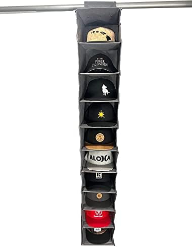Del Fierro Co. Organizador de chapéus para bonés de beisebol - prateleiras de chapéu penduradas para bonés de