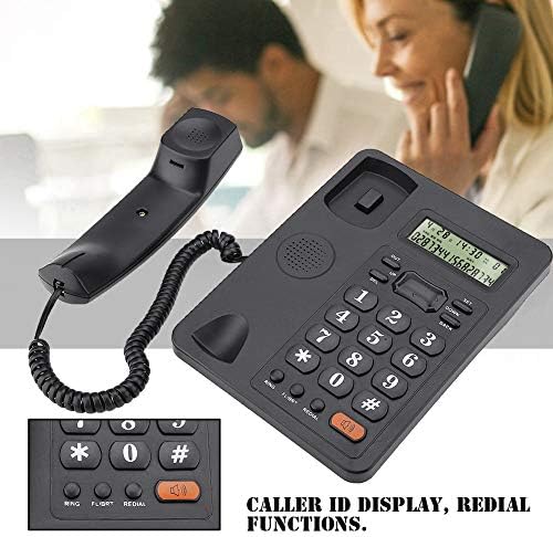 Telefone com fio Ashata, Id ID do Chamador de Officiário em casa Exibir telefone fixo fixo com função