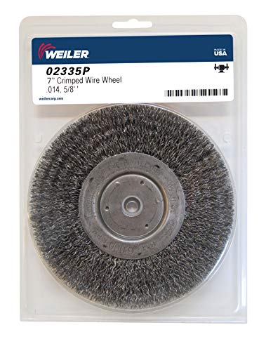 Weiler 02335p 7 Roda de bancada de face média, 014 de arame de aço crimalizado, furo de 5/8 de arbor