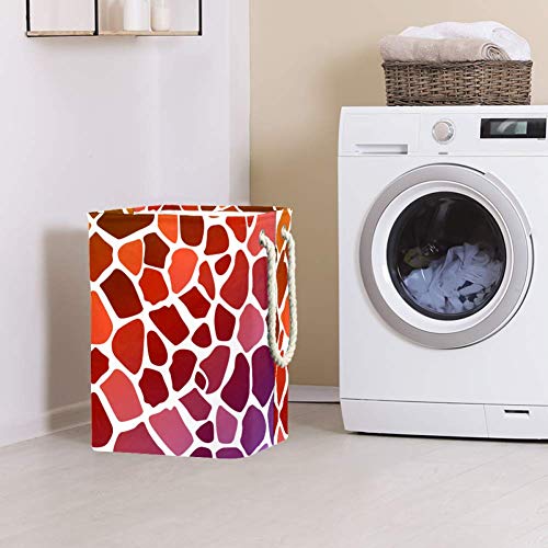 Red Giraffe Imprimir cestas de lavanderia retangular, caixas de armazenamento de armazenamento,