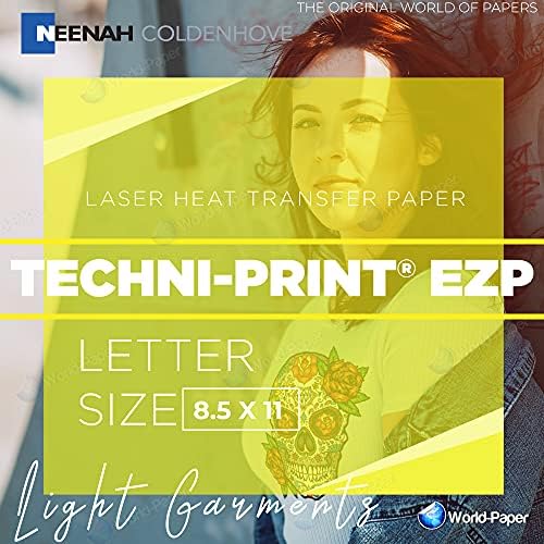 Papel de transferência de calor a laser, para tecido leve - Techni Print Ezp- 10 folhas - 8,5 x 11