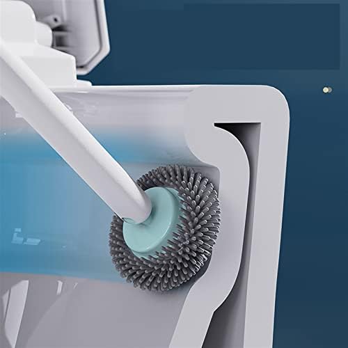 Escova de vaso sanitário de cama, escova de vaso sanitário de silicone fácil acessórios úteis e drenáveis